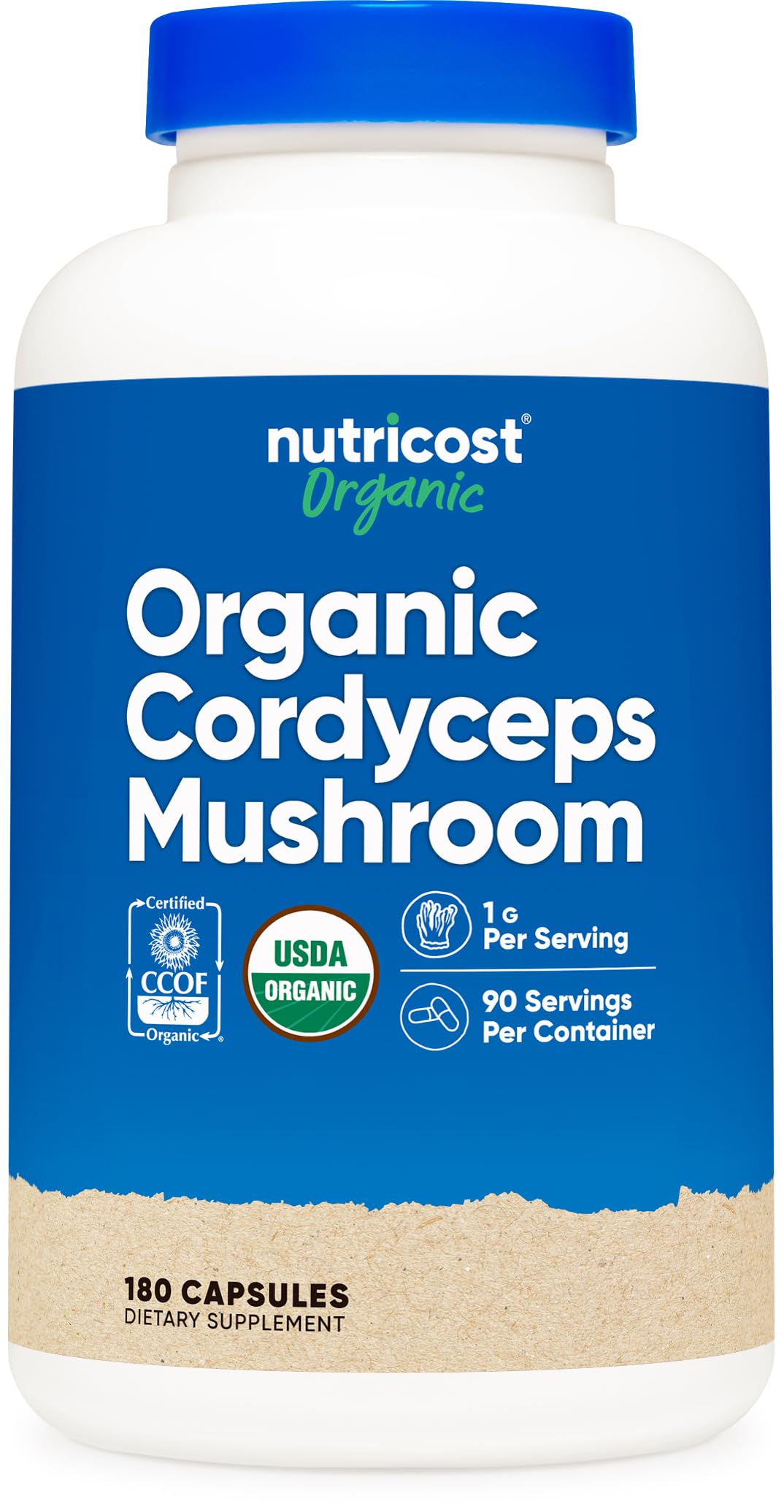 Nutricost Cordyceps Mushroom 1100mg Capsules, 180 Count