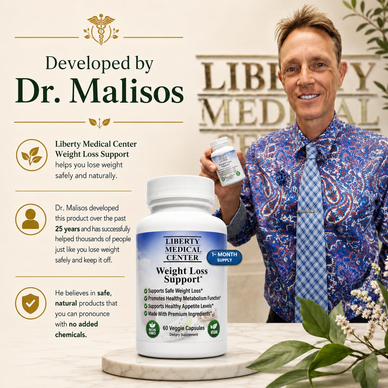 Liberty Medical Center Doctor Recommended Healthy Weight Loss Supplement Capsule 60 Count