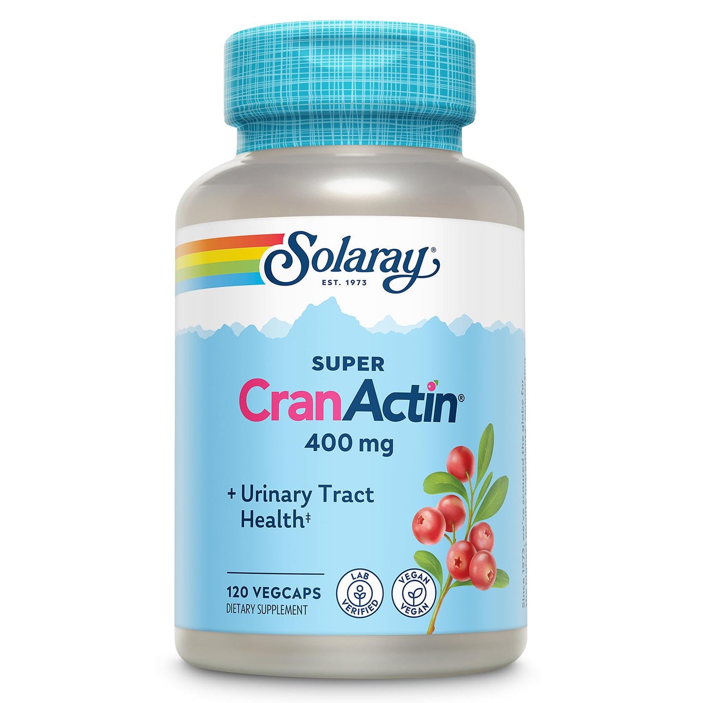 SOLARAY Super CranActin Cranberry Extract 400mg Capsules, 120 Count