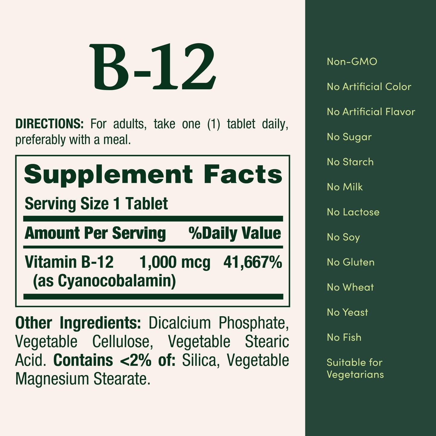 Nature's Bounty Vitamin B12 1000 mcg Tablets, 200 Count