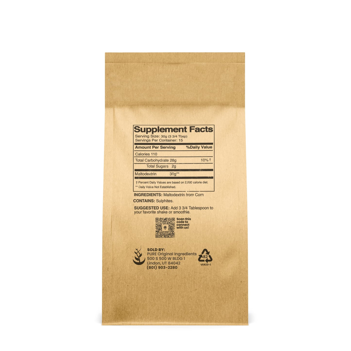 Pure Original Ingredients Maltodextrin Powder 16 oz