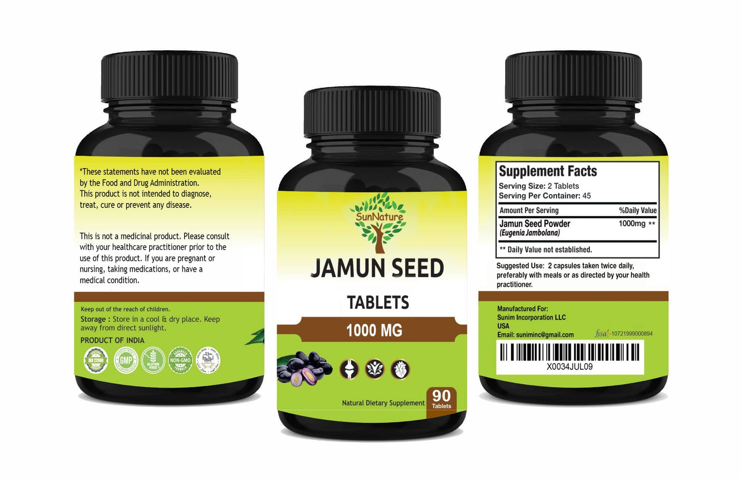 SunNature Jamun Seed 90 Tablets