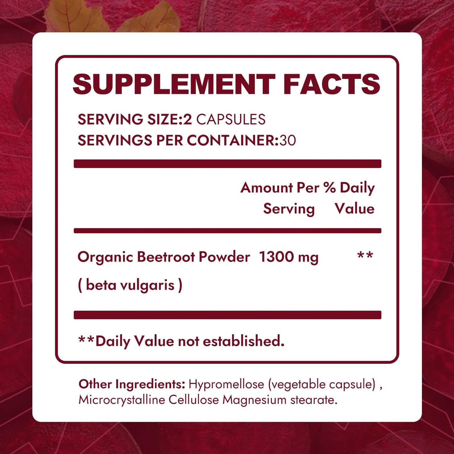 OIMTUE Beravia Beet Root Capsules, 60 Capsules