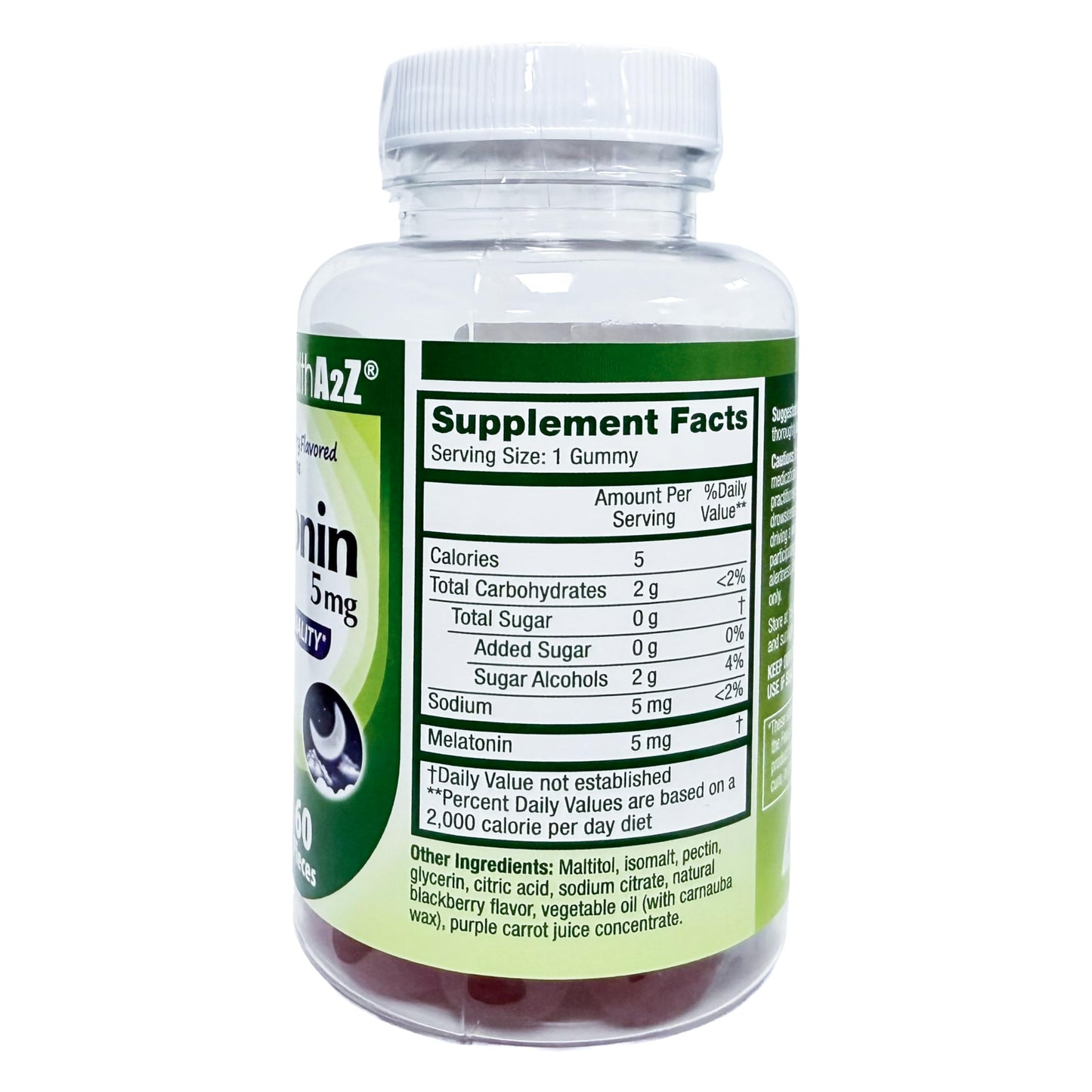 HealthA2Z Sugar-Free Melatonin 5mg 60 Gummies