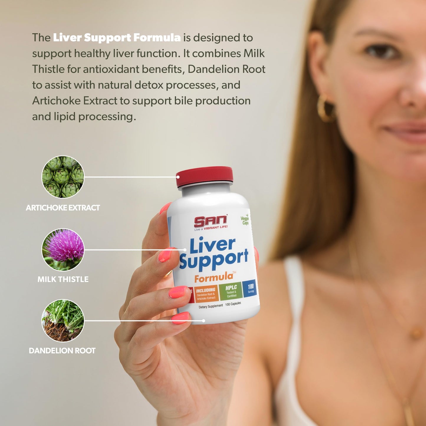 SAN Liver Support Matrix - Liver Cleanse Detox & Repair Formula Capsules 100 Count