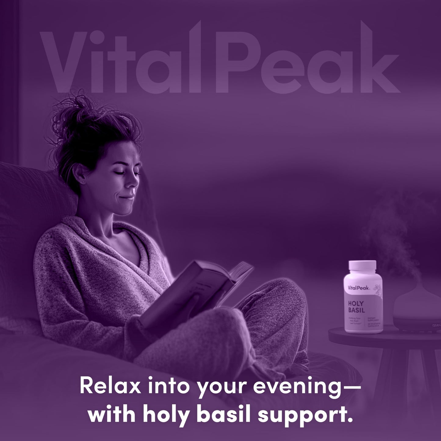 Vital Peak Holy Basil 500 mg - Mood & Relaxation Support Capsules, 30 Count