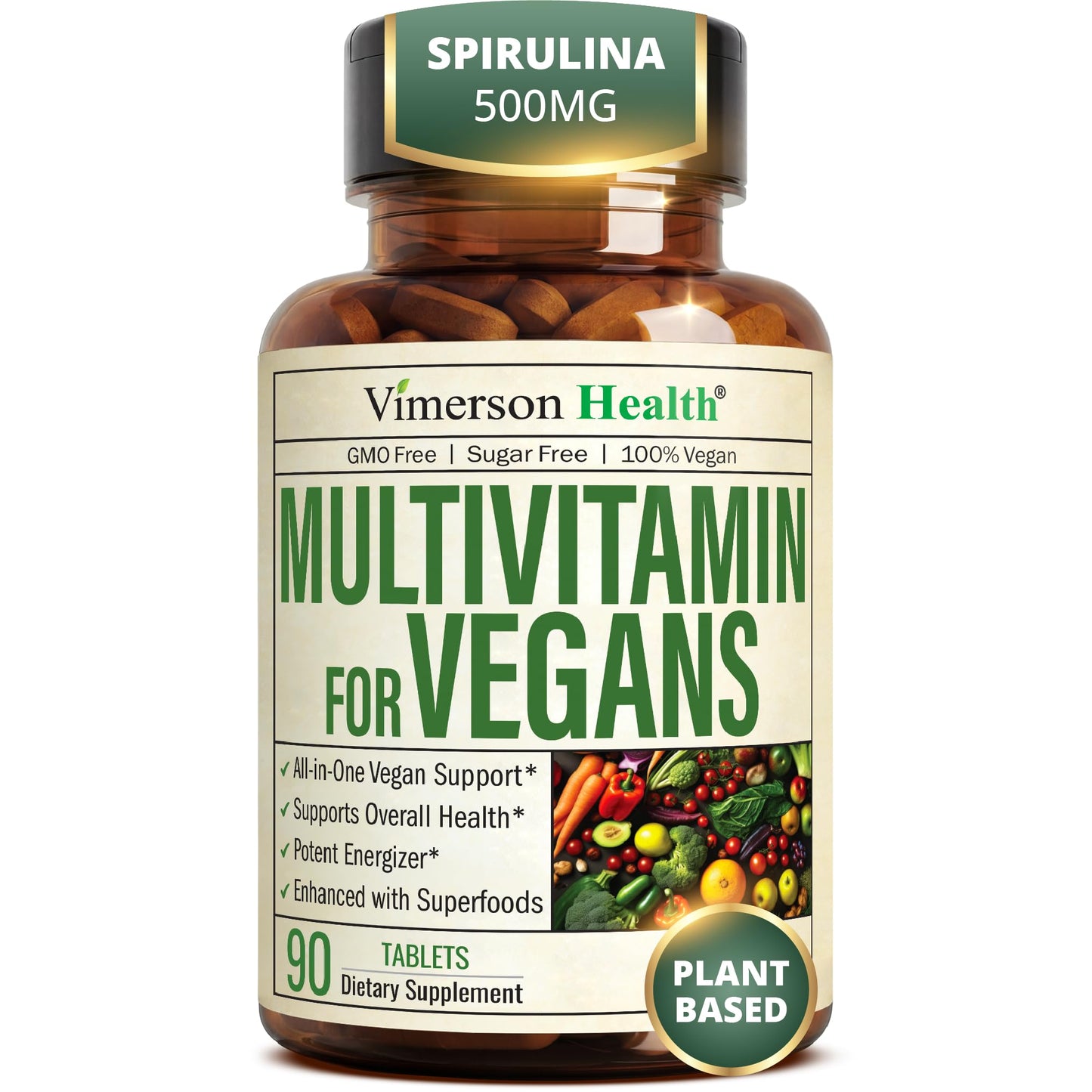 Vimerson Health Vegan Multivitamin for Women and Men, 90 Tablets