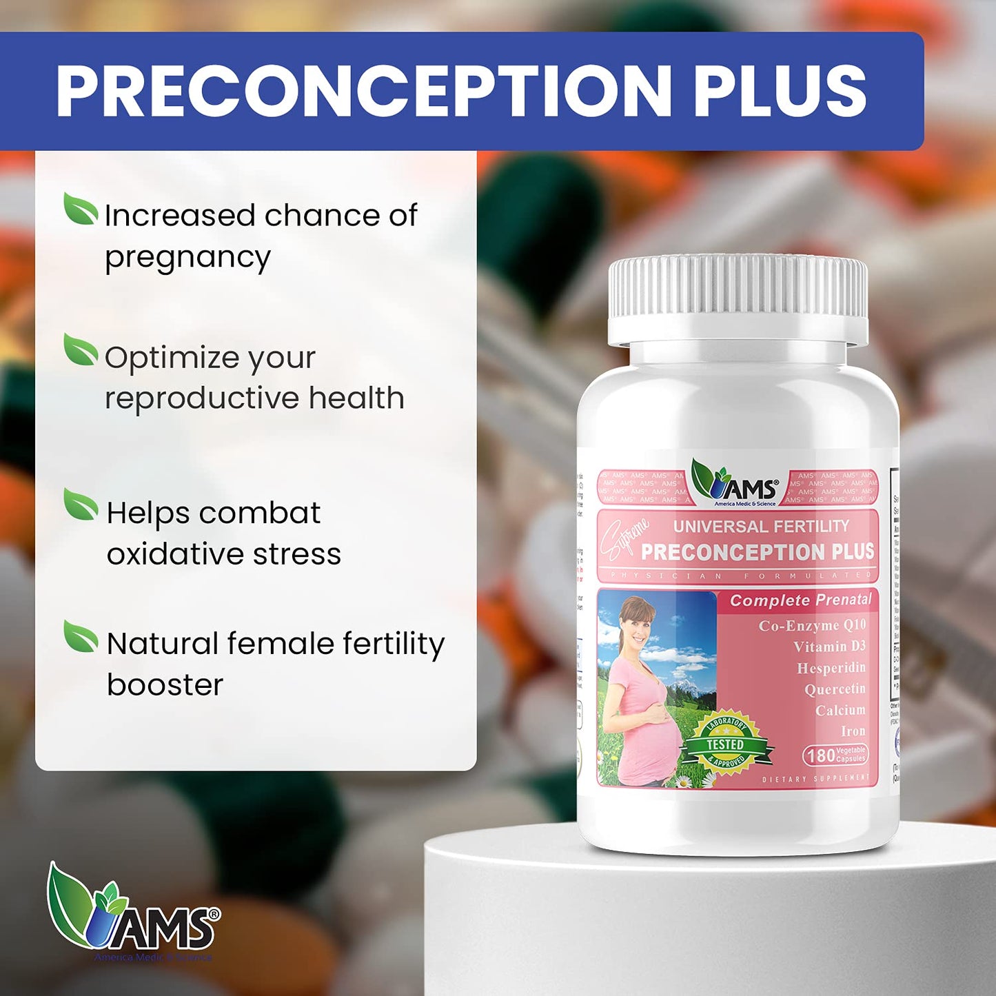 America Medic & Science Preconception Plus Capsule, 180 Capsules
