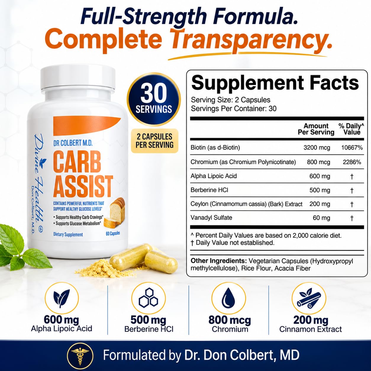 Divine Health Carb Assist Capsules, 60 Capsules