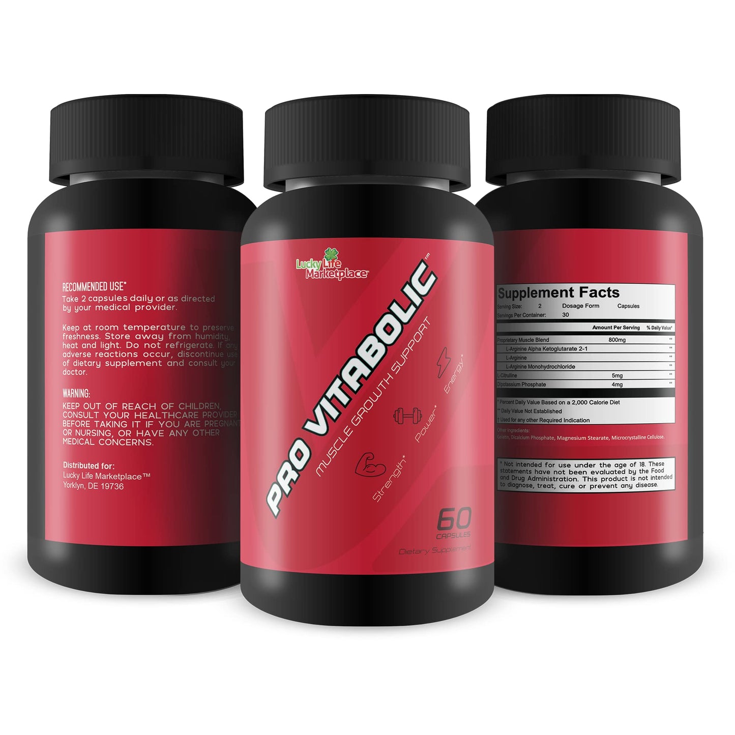 Generic Pro Vitabolic Muscle Growth Support L-Arginine & L-Citrulline Capsule, 1 Count