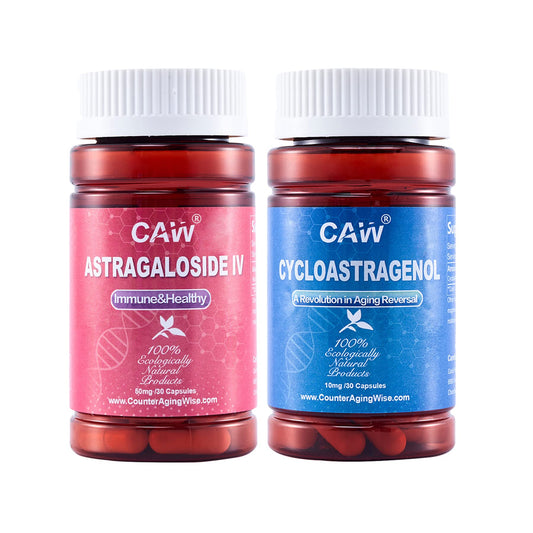 CAW Telomere Support Hypersorption Cycloastragenol 10mg 30 Capsules and Astragaloside IV 50mg 30 Capsules, 1 Bottle