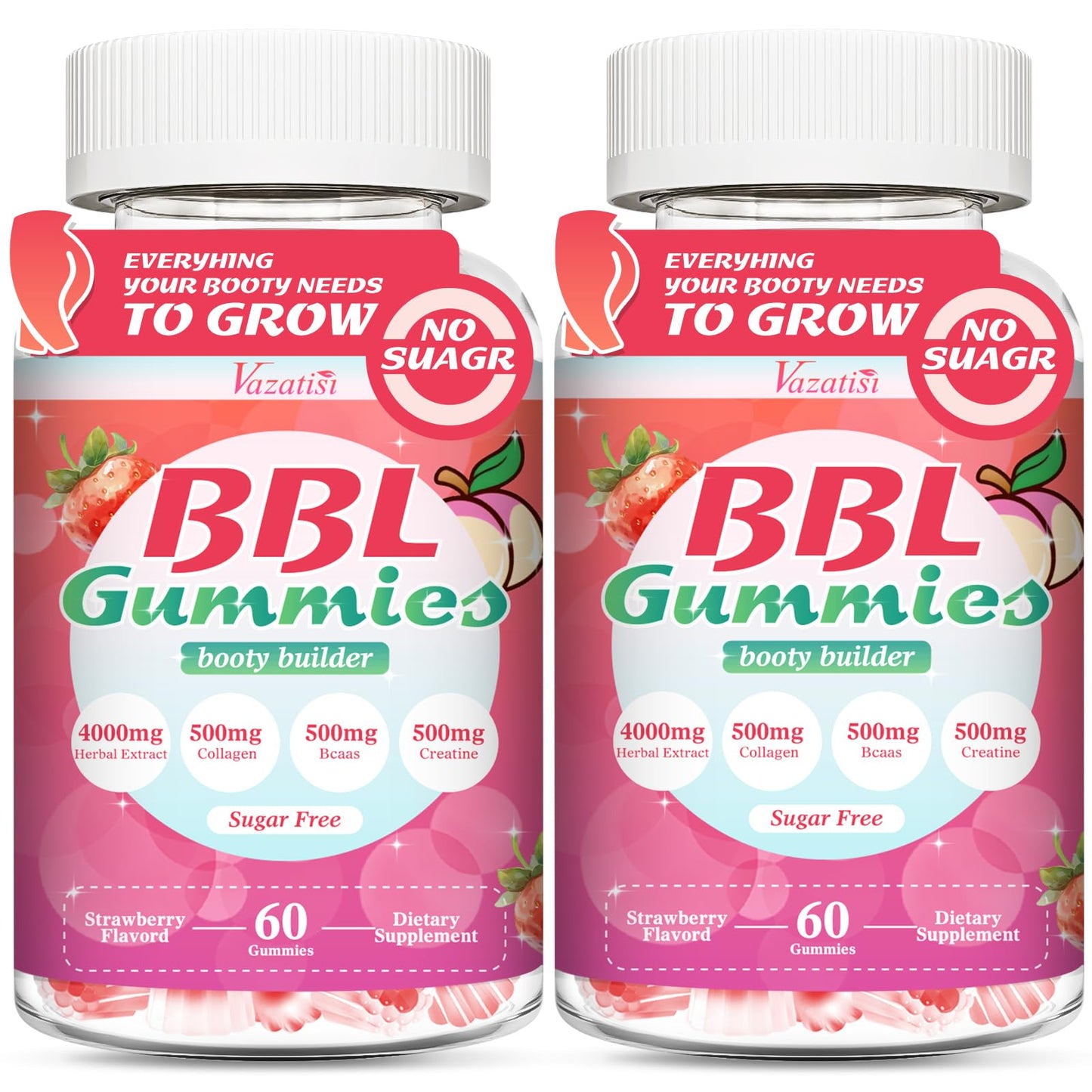 Vazatisi BBL Booty Gummies for Women 120 Gummies