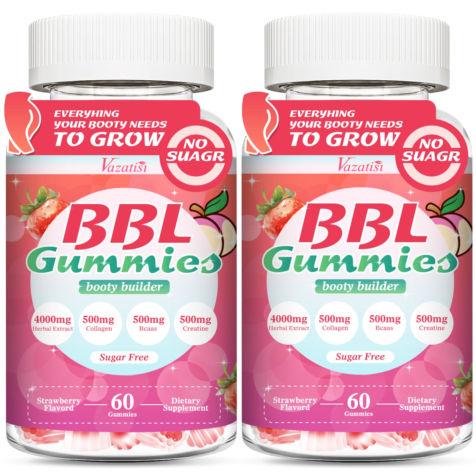 Vazatisi BBL Booty Gummies for Women 120 Gummies