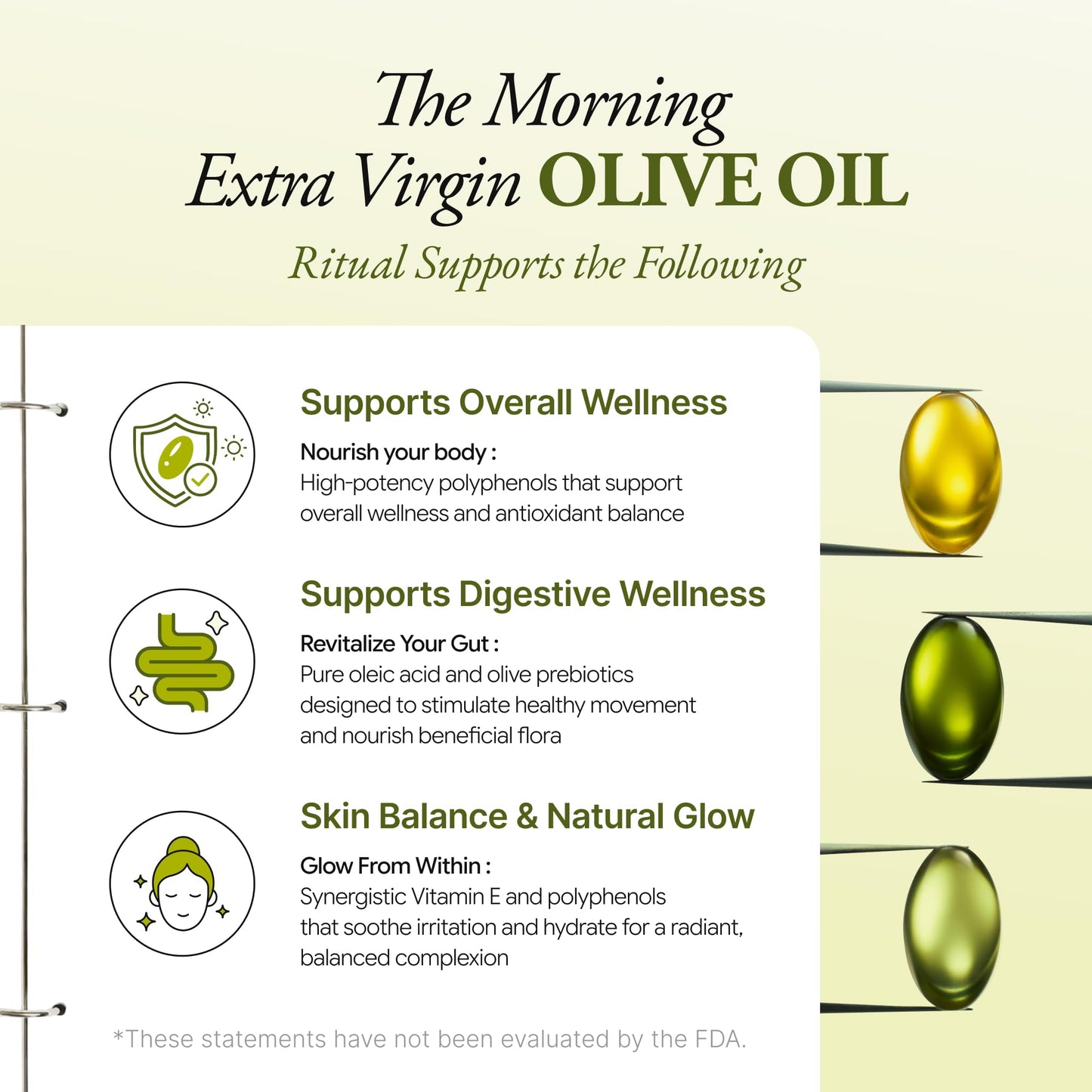 Ollocdam Olive3 Extra Virgin Olive Oil Softgel Capsules 42 Count
