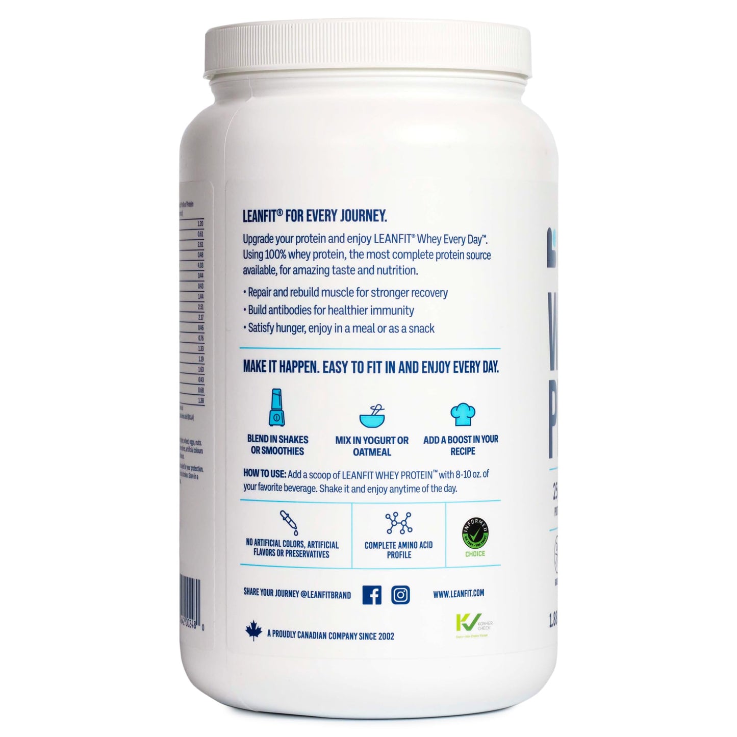 LeanFit Whey Protein Powder Cookies & Cream, 26 Servings, 1.88 lb