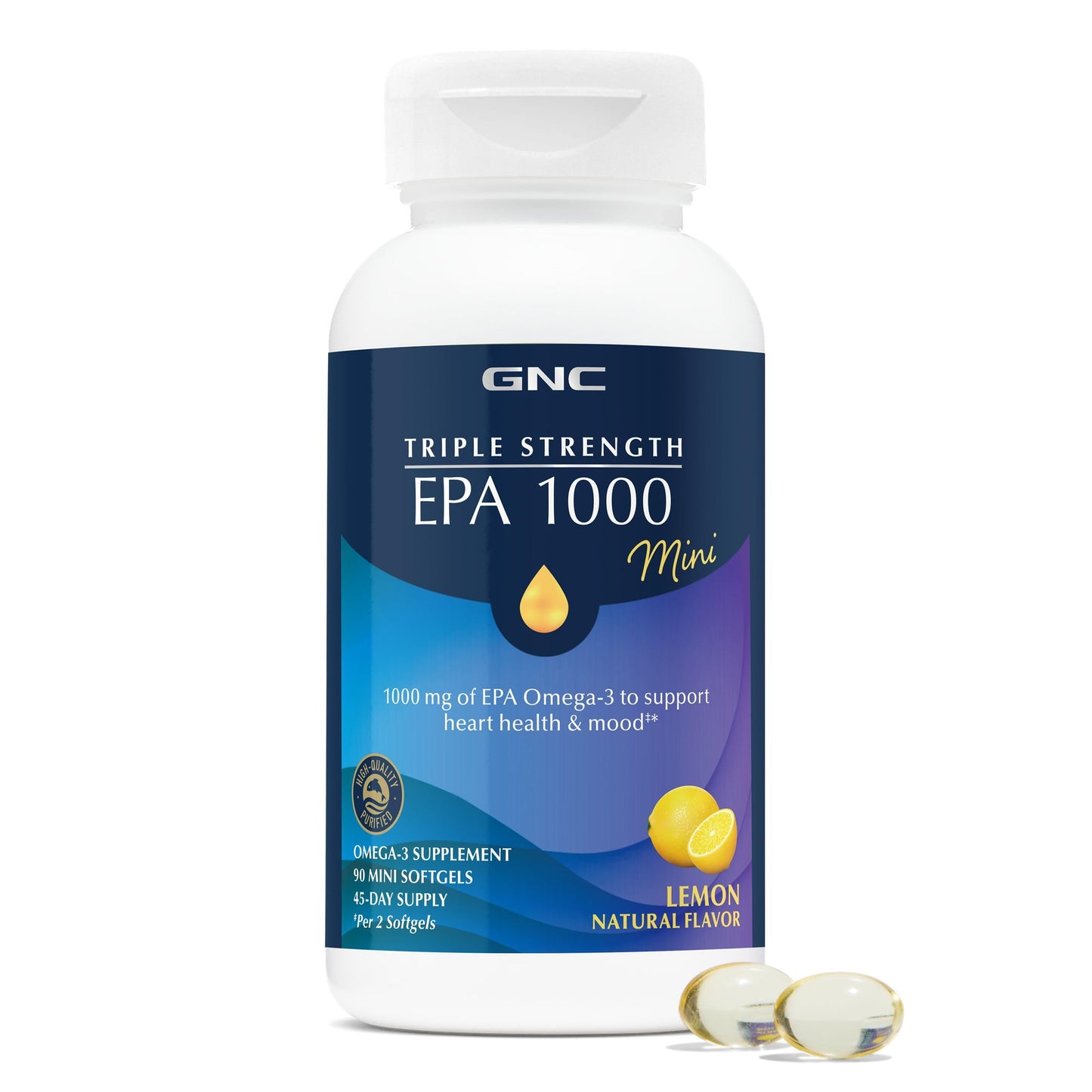 GNC Triple Strength Fish Oil EPA 1000 Soft Gels, 90 Count