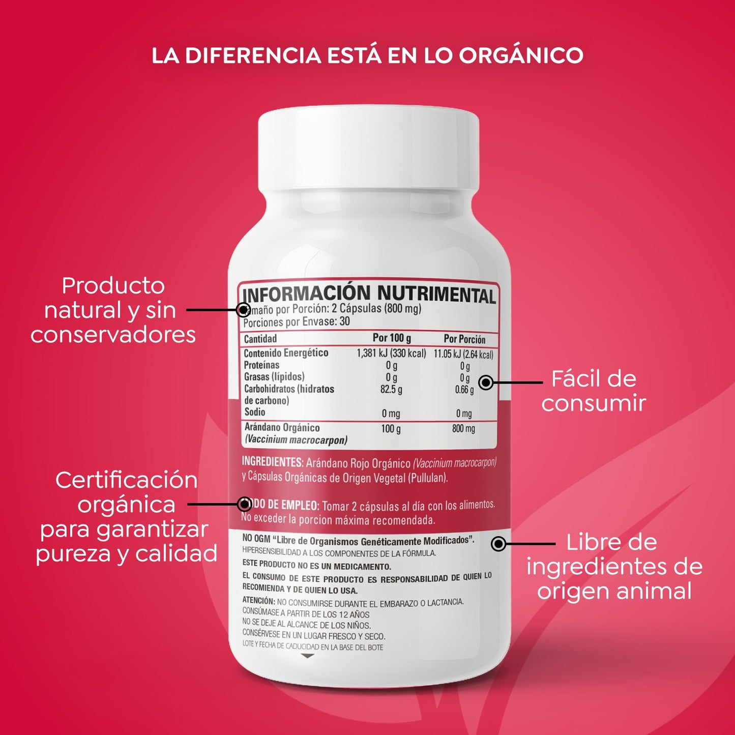 OS Organic Side Organic Cranberry Capsules 0.85 Ounce (Pack of 1)