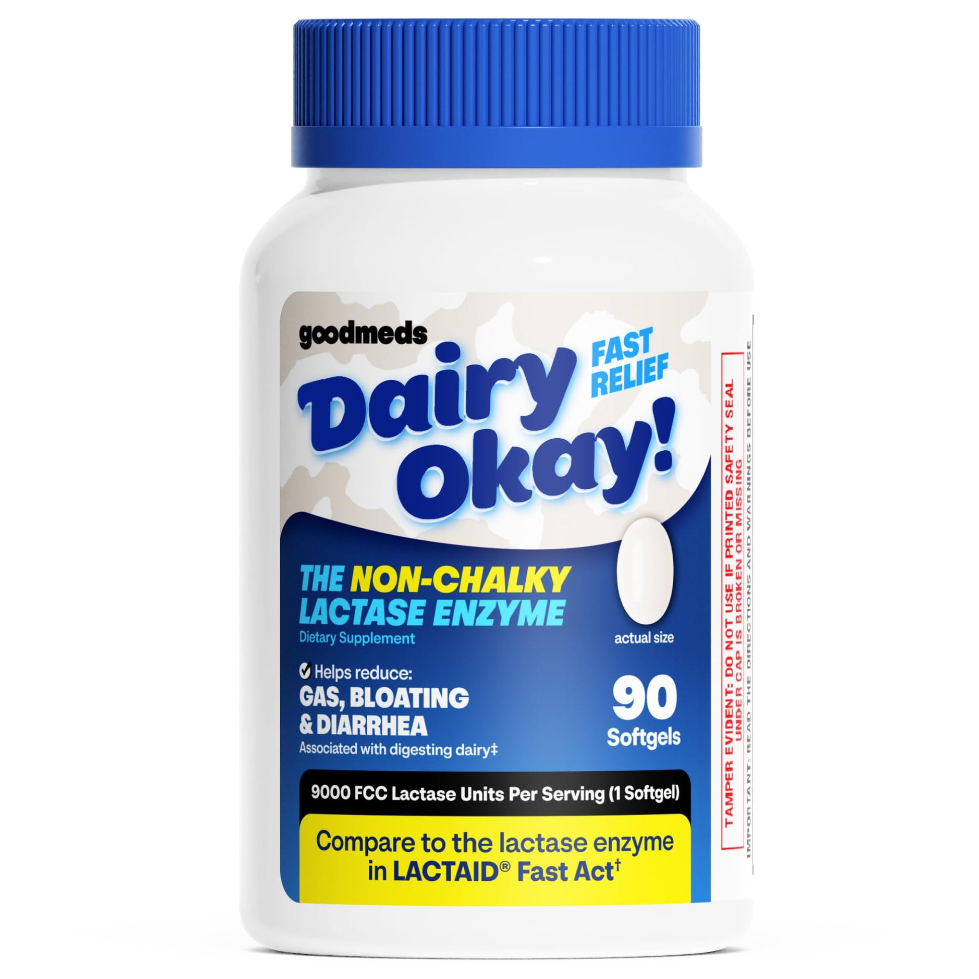 GoodMeds Fast Acting Dairy Relief Lactase Enzymes Softgels 90 Count