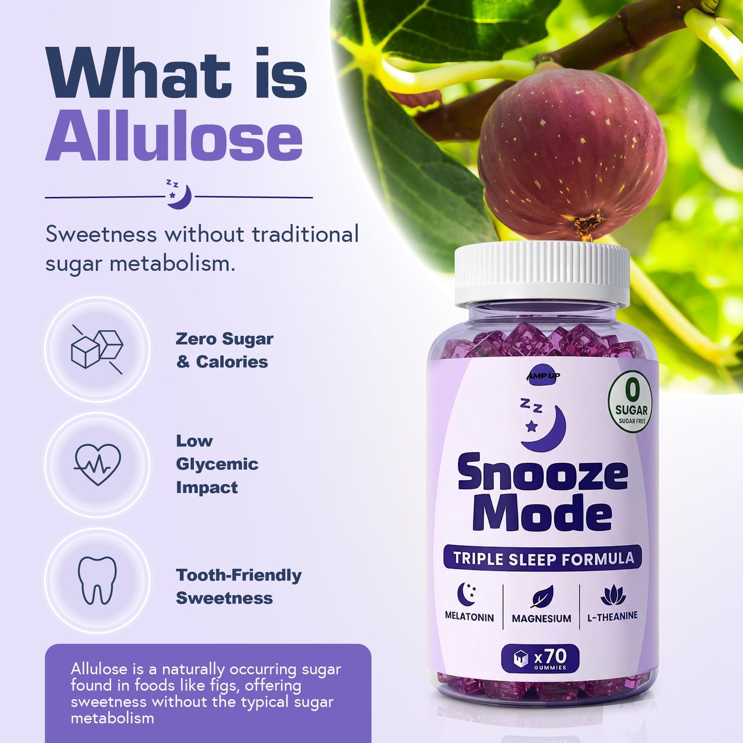 AmpUp Sleep Melatonin Sugar Free Gummies Natural Grape Flavor, 140 Gummies