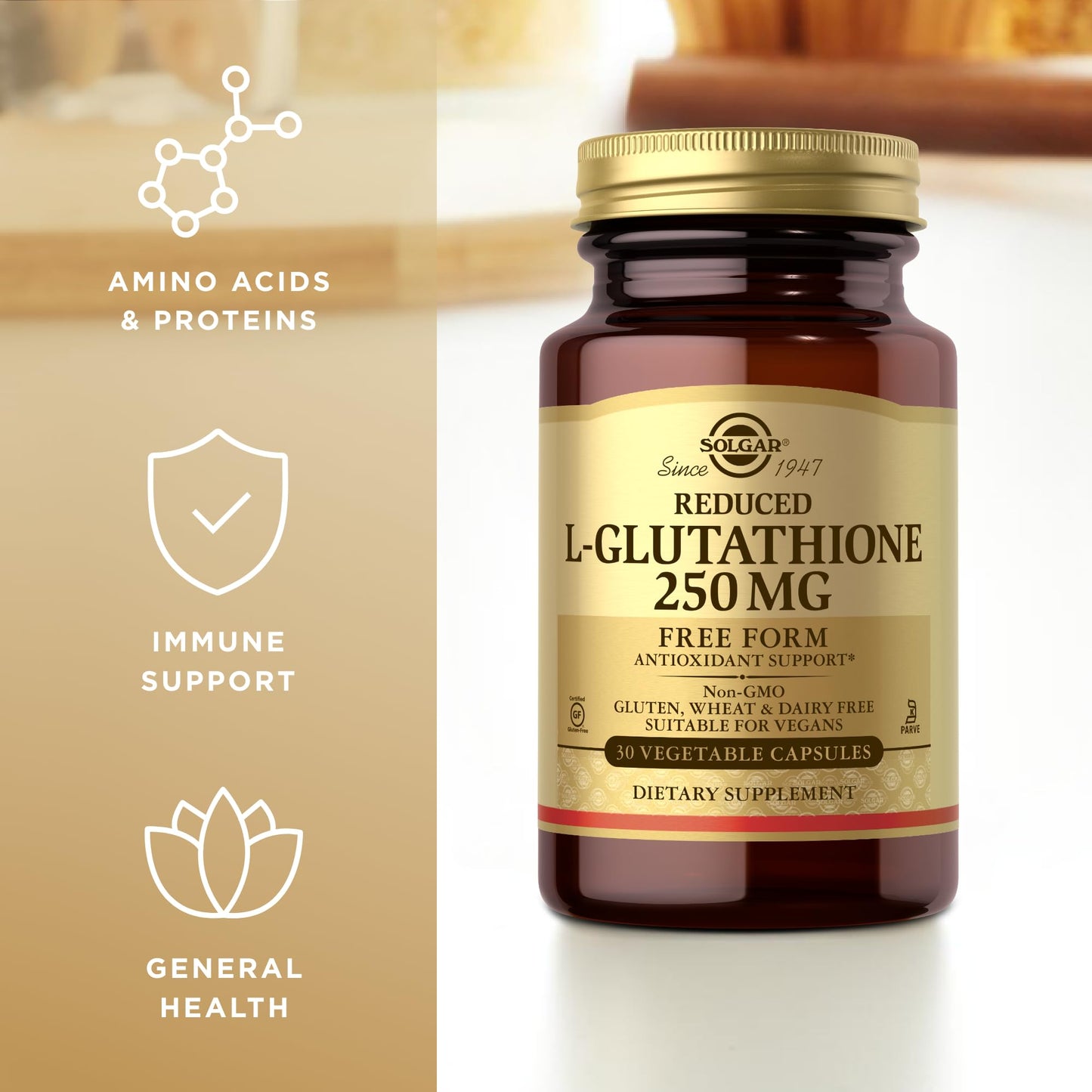 Solgar Reduced L-Glutathione 250 mg Capsule, 30 Vegetable Capsules