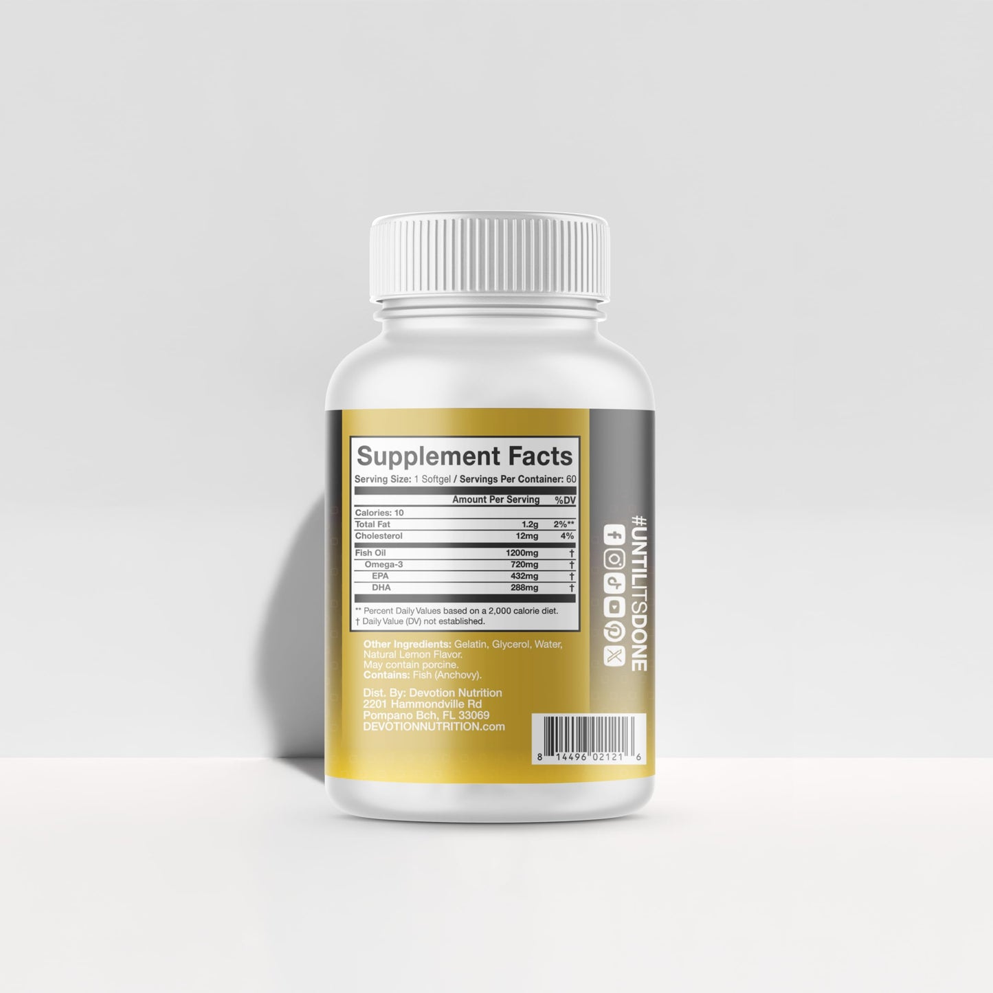 Devotion Nutrition Omega-3 Fish Oil Softgels, 60 Softgels