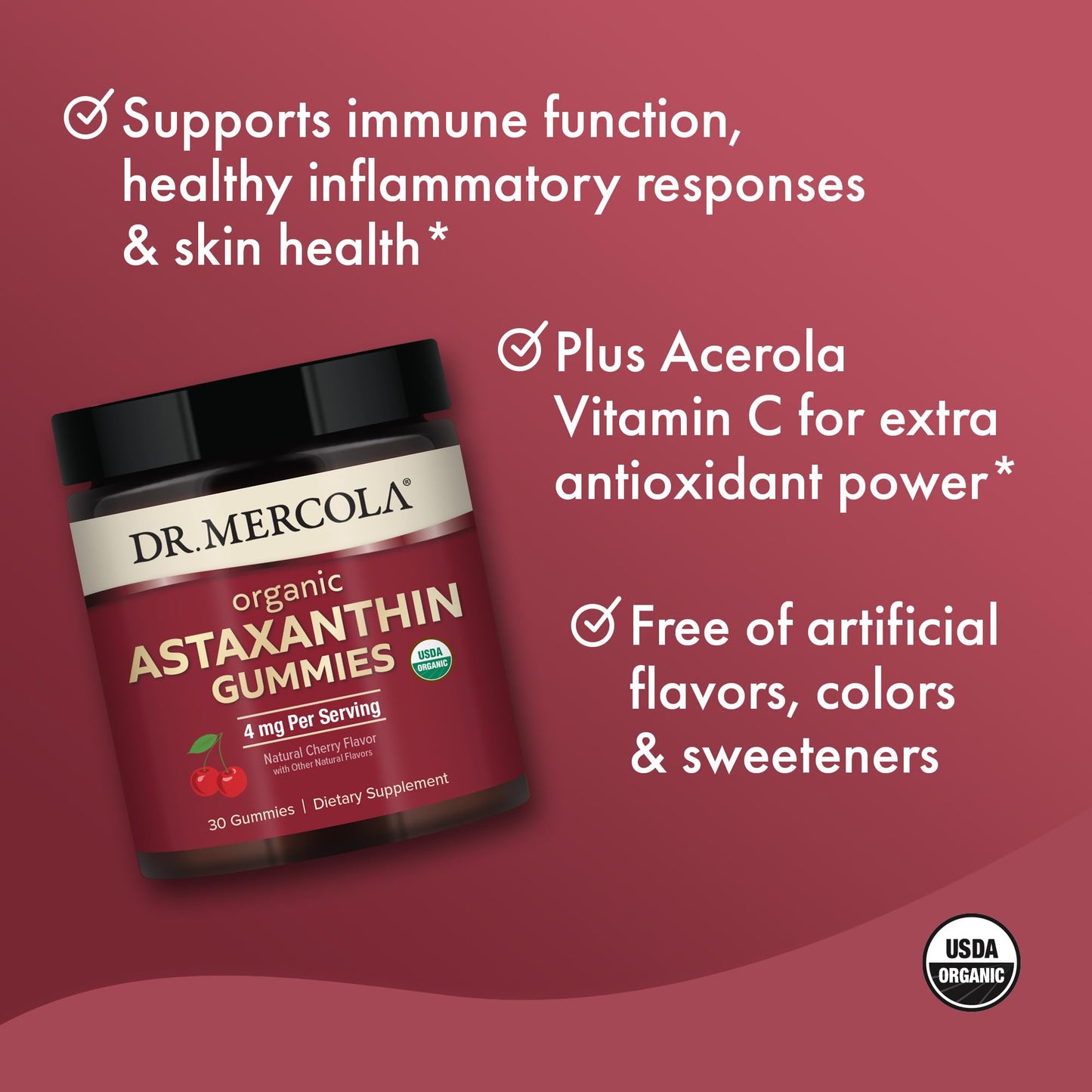 Dr. Mercola Organic Astaxanthin Gummies, 30 Count