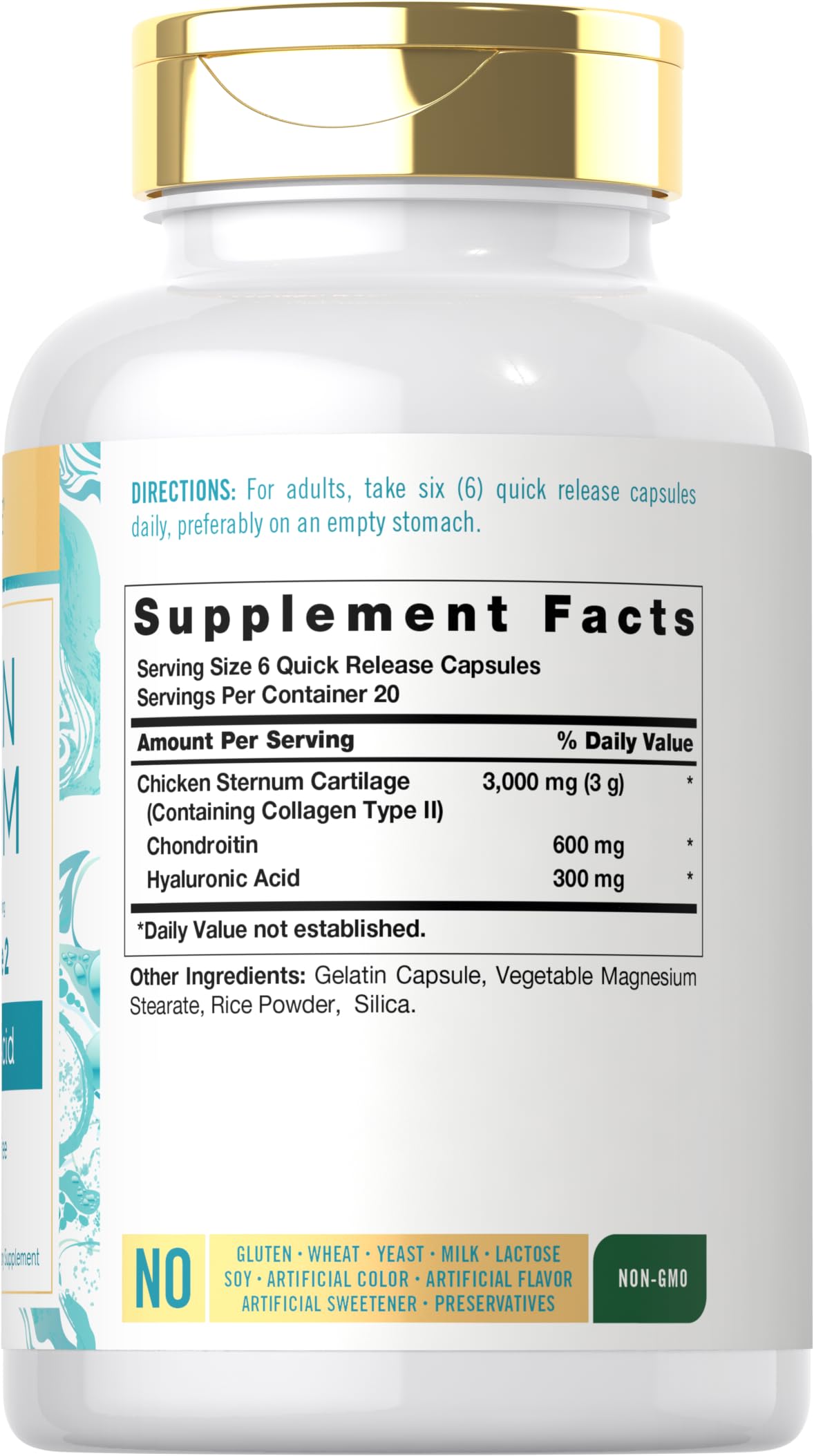 Carlyle Chicken Sternum Collagen Type 2 3000mg Capsules 120 Count