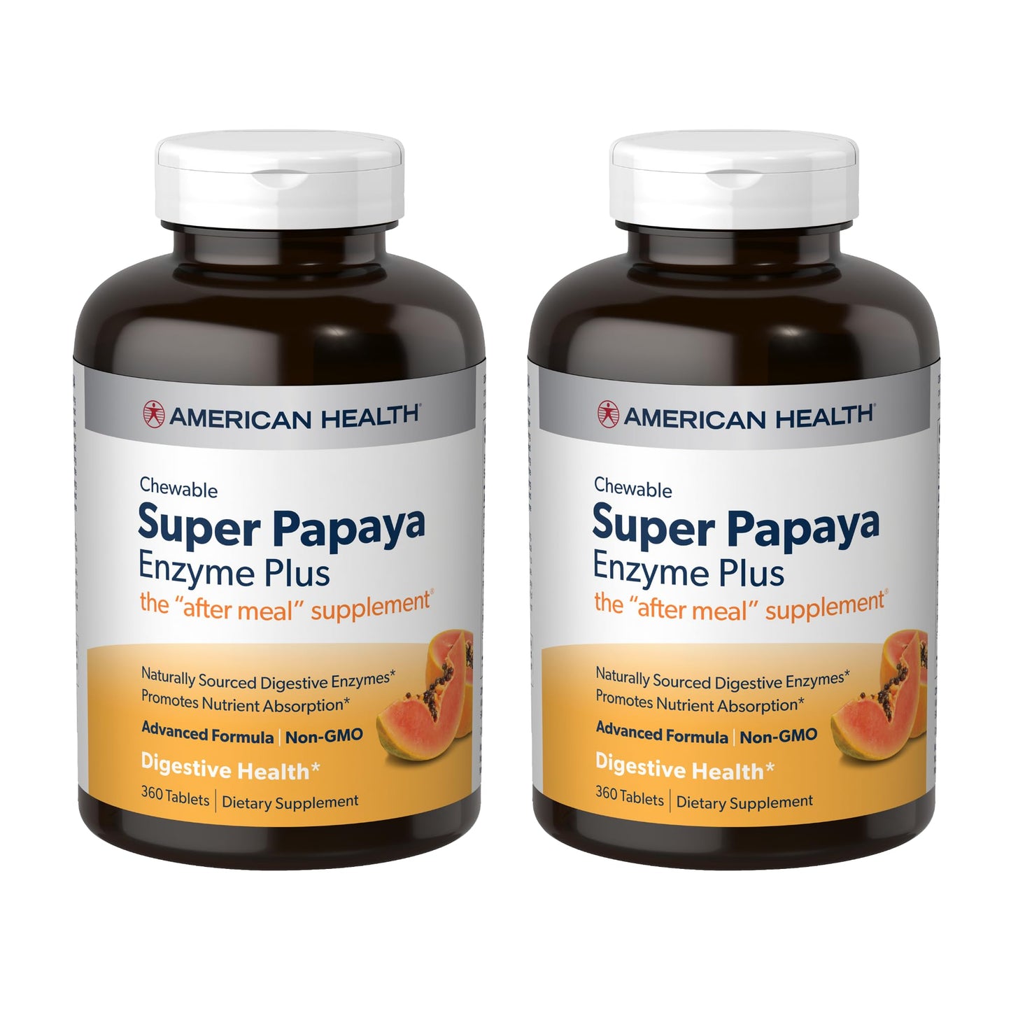 American Health Super Papaya Enzyme Plus Tablets, 360