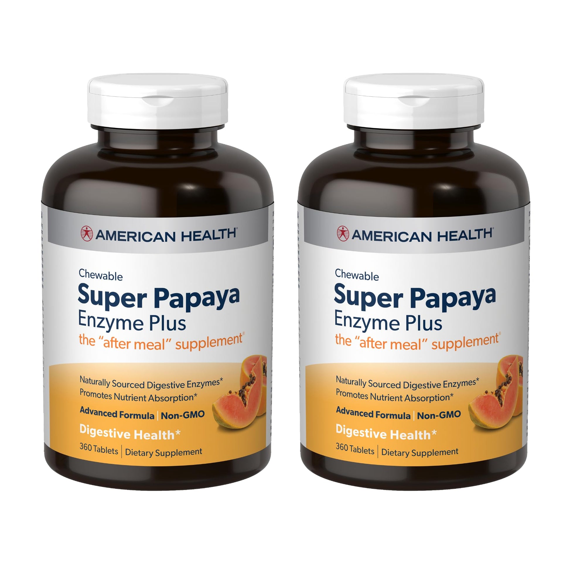 American Health Super Papaya Enzyme Plus Tablets, 360