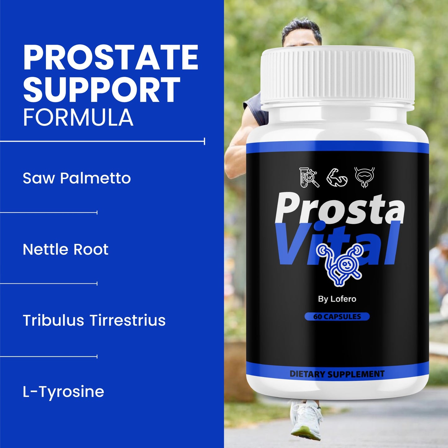 Lofero ProstaVital Capsules, Prosta Vital for Men Urinary & Prostate Support Supplement with Advanced Premium Maximum Strength Performance Formula, 60 Capsules