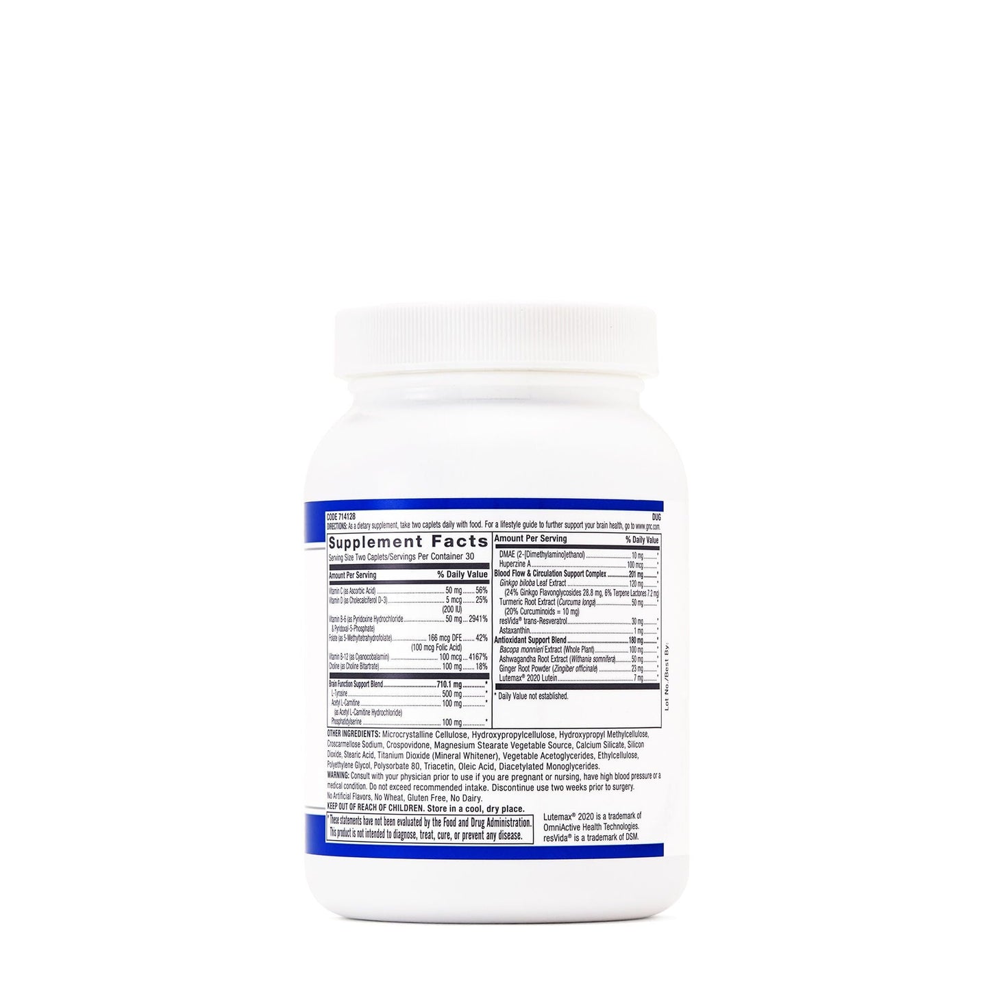 GNC Brain Health Formula Caplets, 60 Count