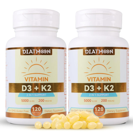 DIATMOON Vitamin D3 K2 Supplement Softgels, 240 Count