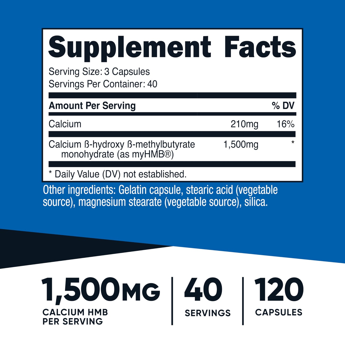 Nutricost myHMB 1,500mg Calcium HMB Capsules, 120 Count