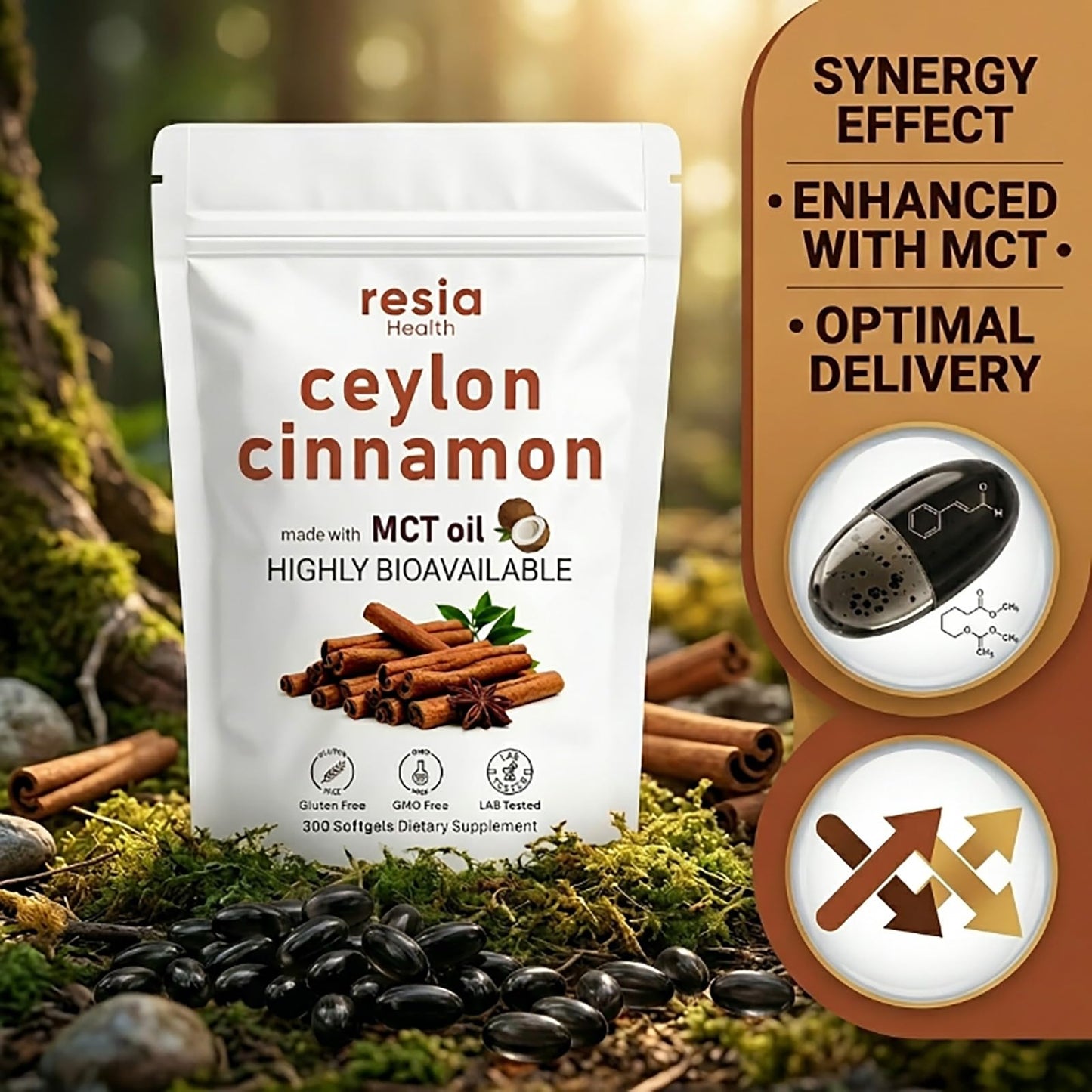 Resia Health Ceylon Cinnamon with MCT Oil Softgel 1
