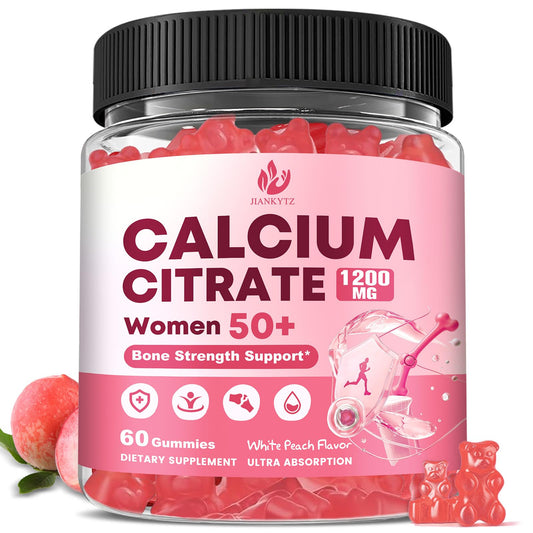 JIANKYTZ Calcium Citrate with Vitamin D3 Gummies for Women 50 Plus, 60 Count