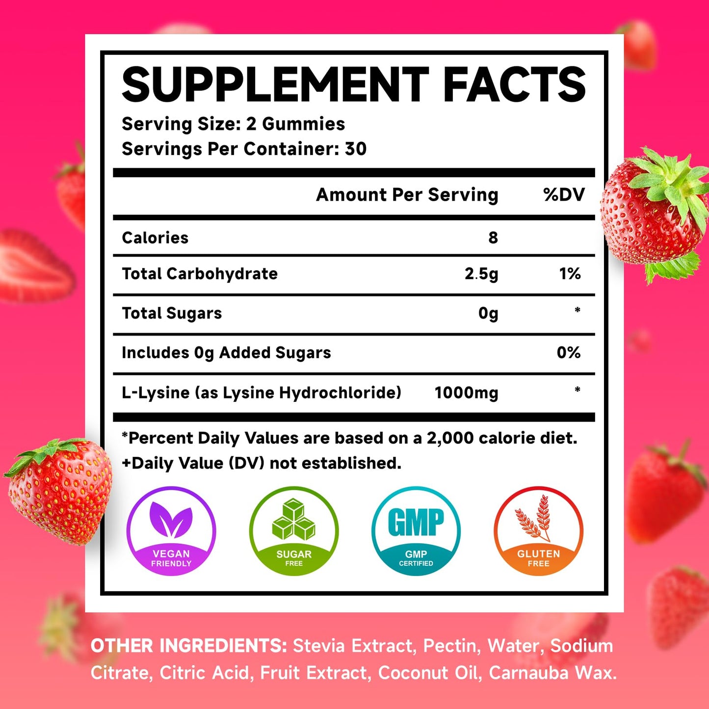 MEENCCD L-Lysine 1000mg Gummies, 60 Count
