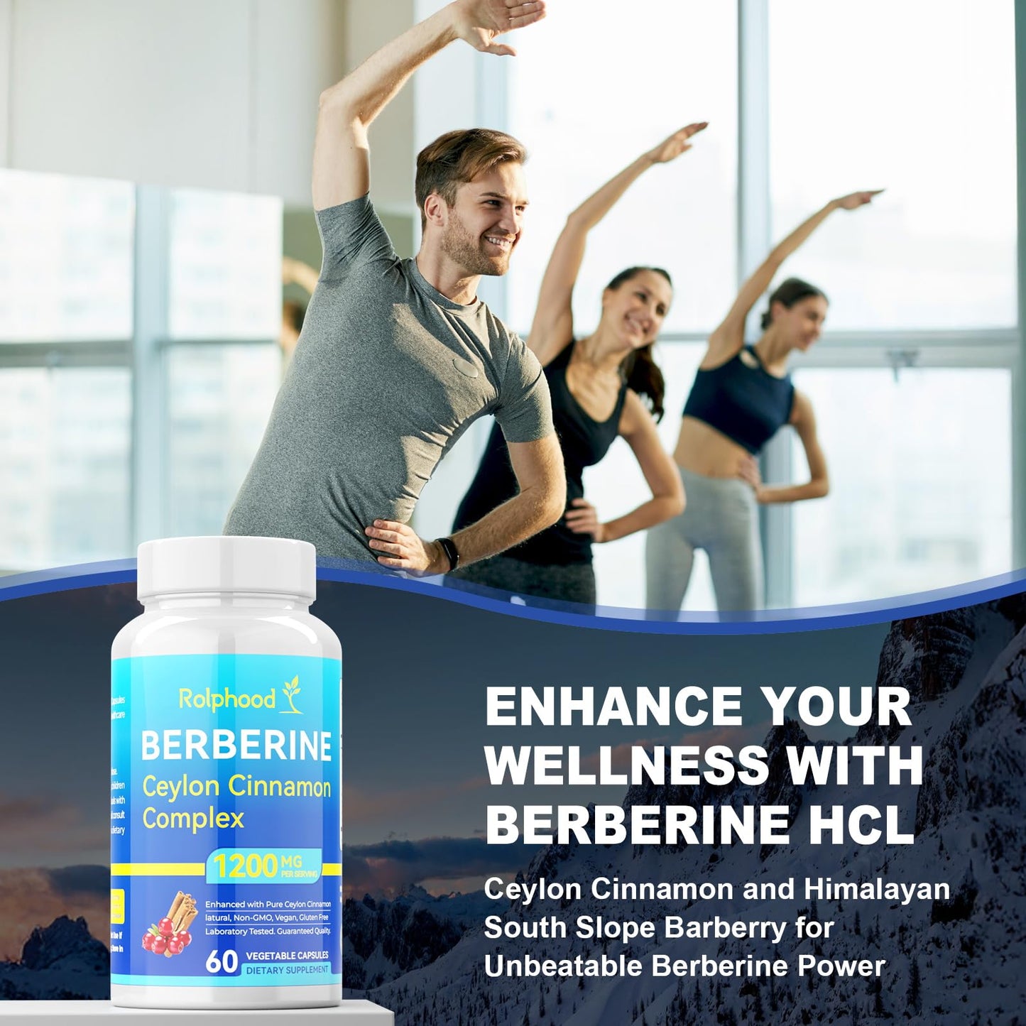 Rolphood Berberine Supplement with Ceylon Cinnamon 60 Capsules