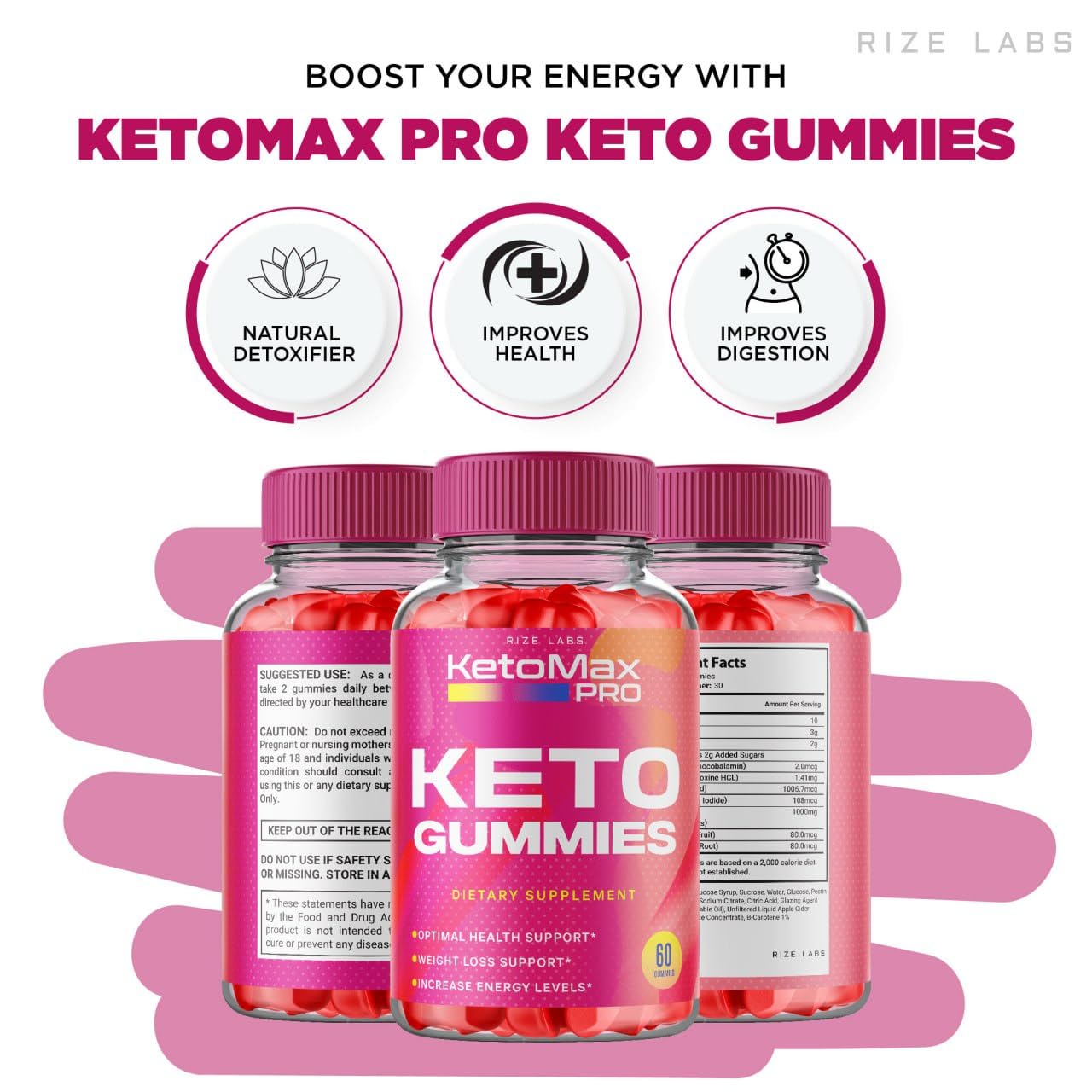 Rize Labs Keto Max Pro ACV Keto Gummy 120 Gummies