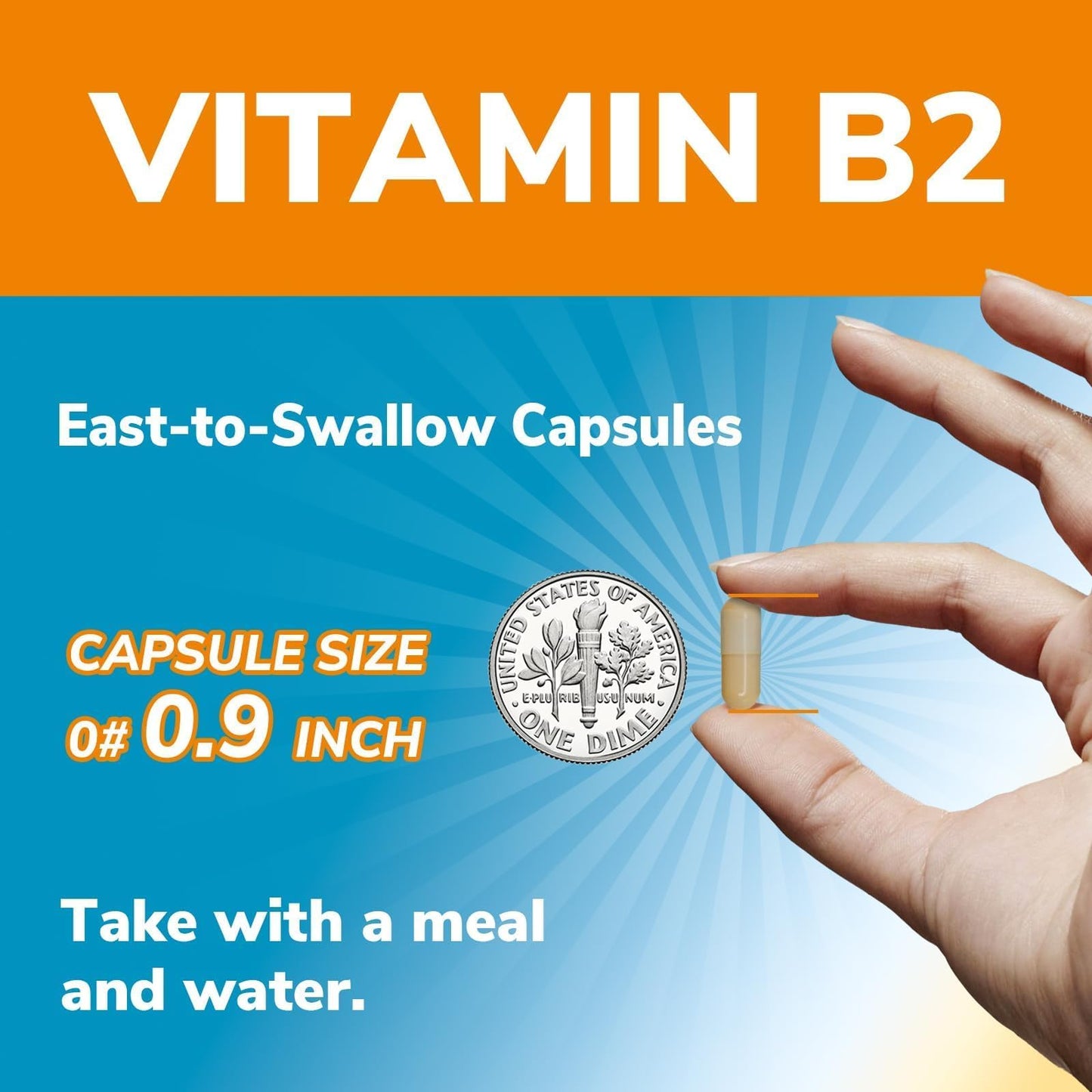 Vitalibre Vitamin B2 400 mg Riboflavin Capsule, 120 Capsules