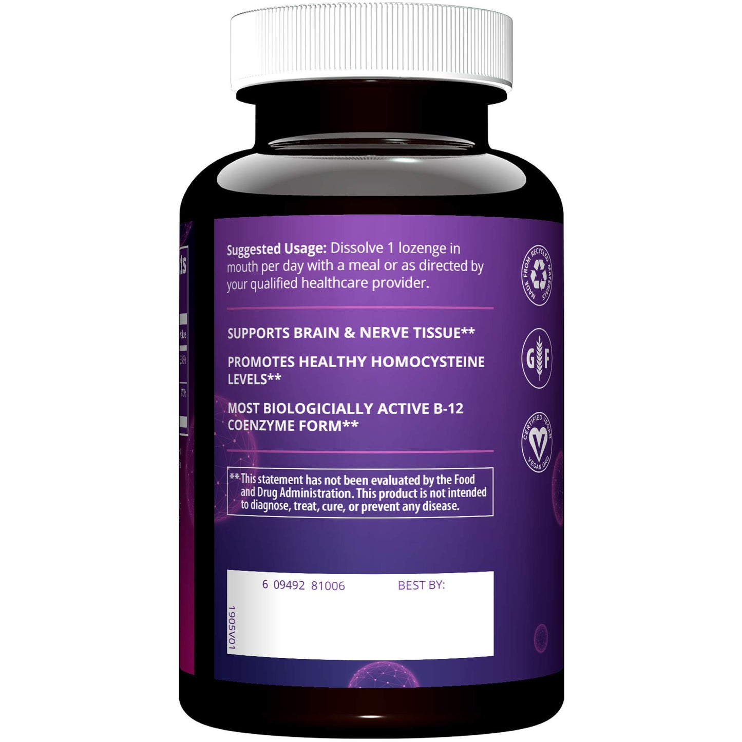 MRM Vitamin B-12 with Folic Acid 2000 mcg Tablet 60