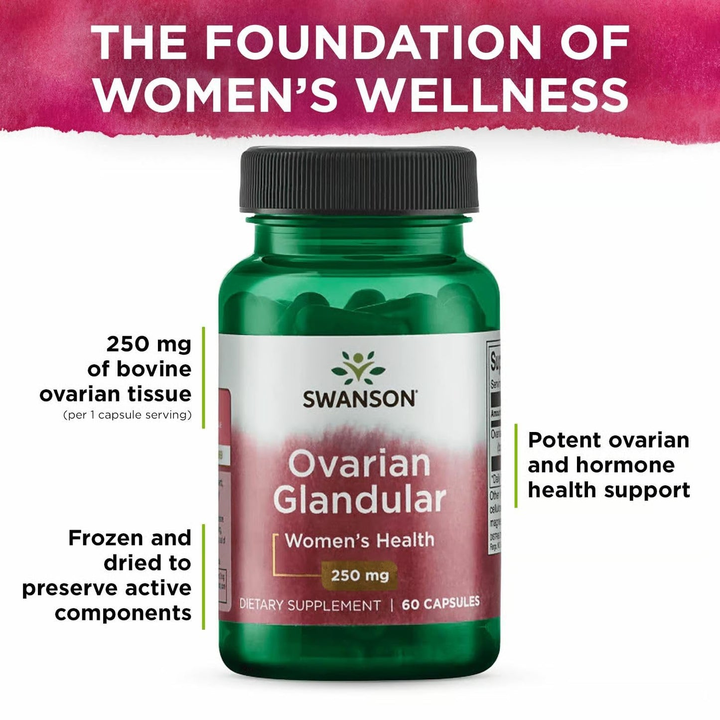 Swanson Ovarian Glandular Capsules, 240 Capsules