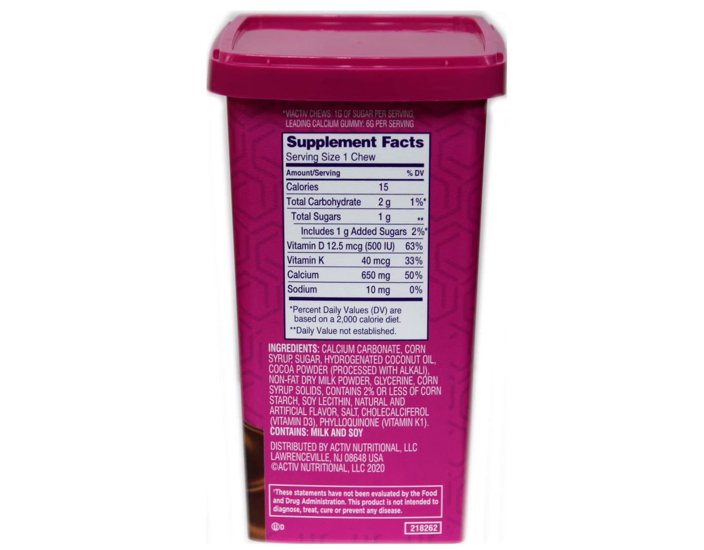 Viactiv Calcium Dietary Supplement Soft Chews plus D Milk Chocolate, 100 Soft Chews