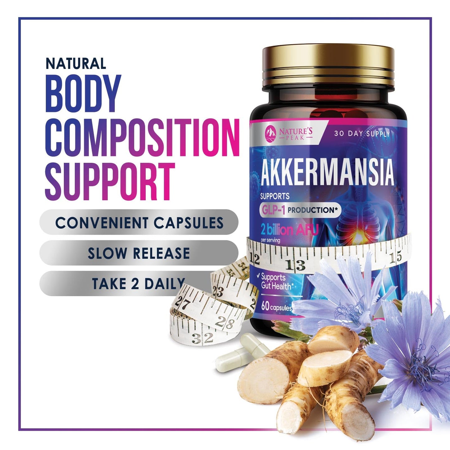 Nature's Peak Akkermansia Probiotic Capsule 60 Count