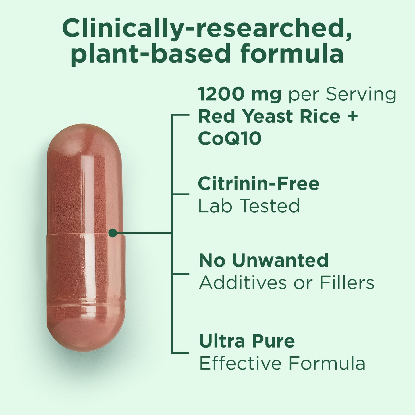 Yuve Red Yeast Rice 1200 mg with CoQ10 100 mg Veggie Capsules, 120 Count