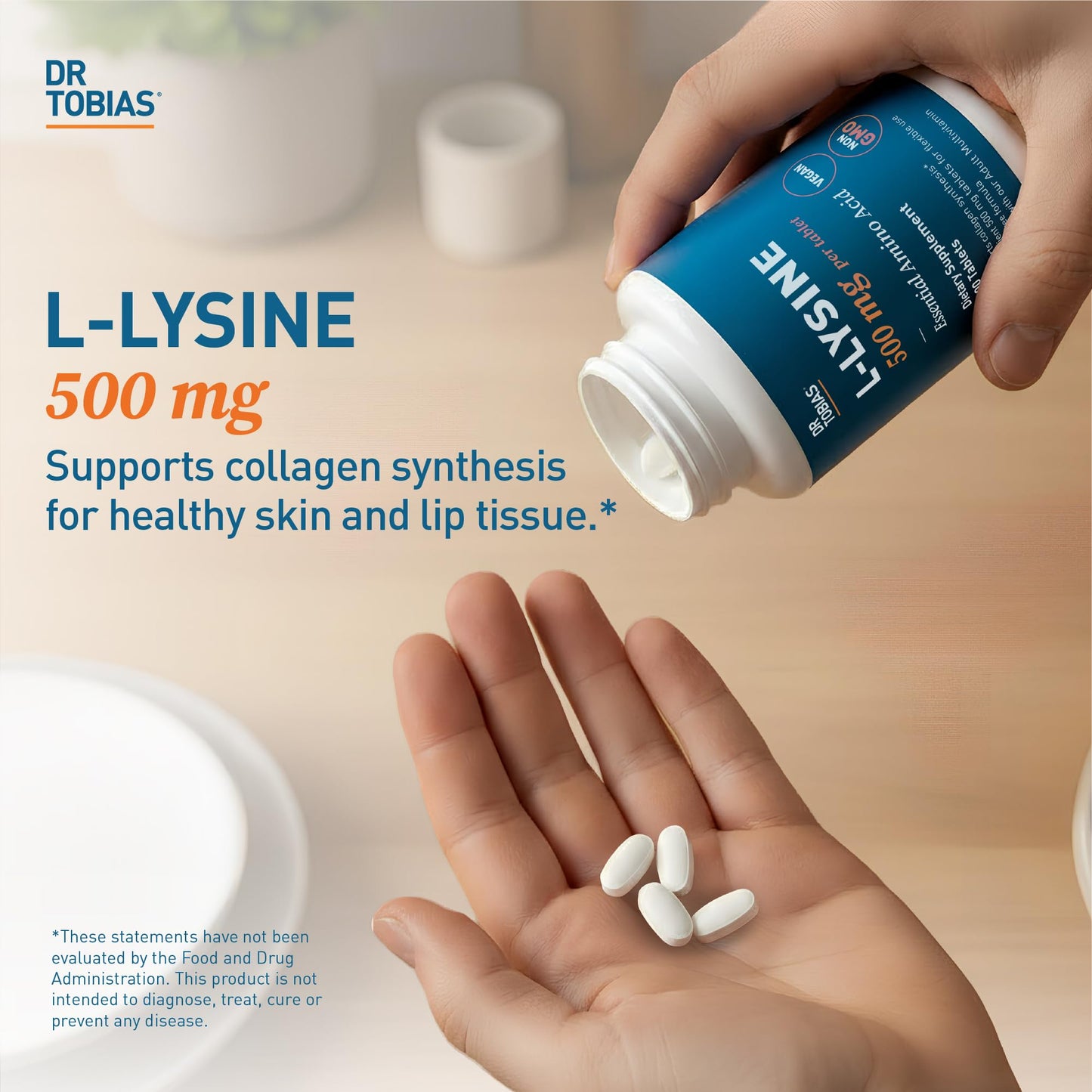 Dr. Tobias L-Lysine 500 mg Tablets, 100 Tablets