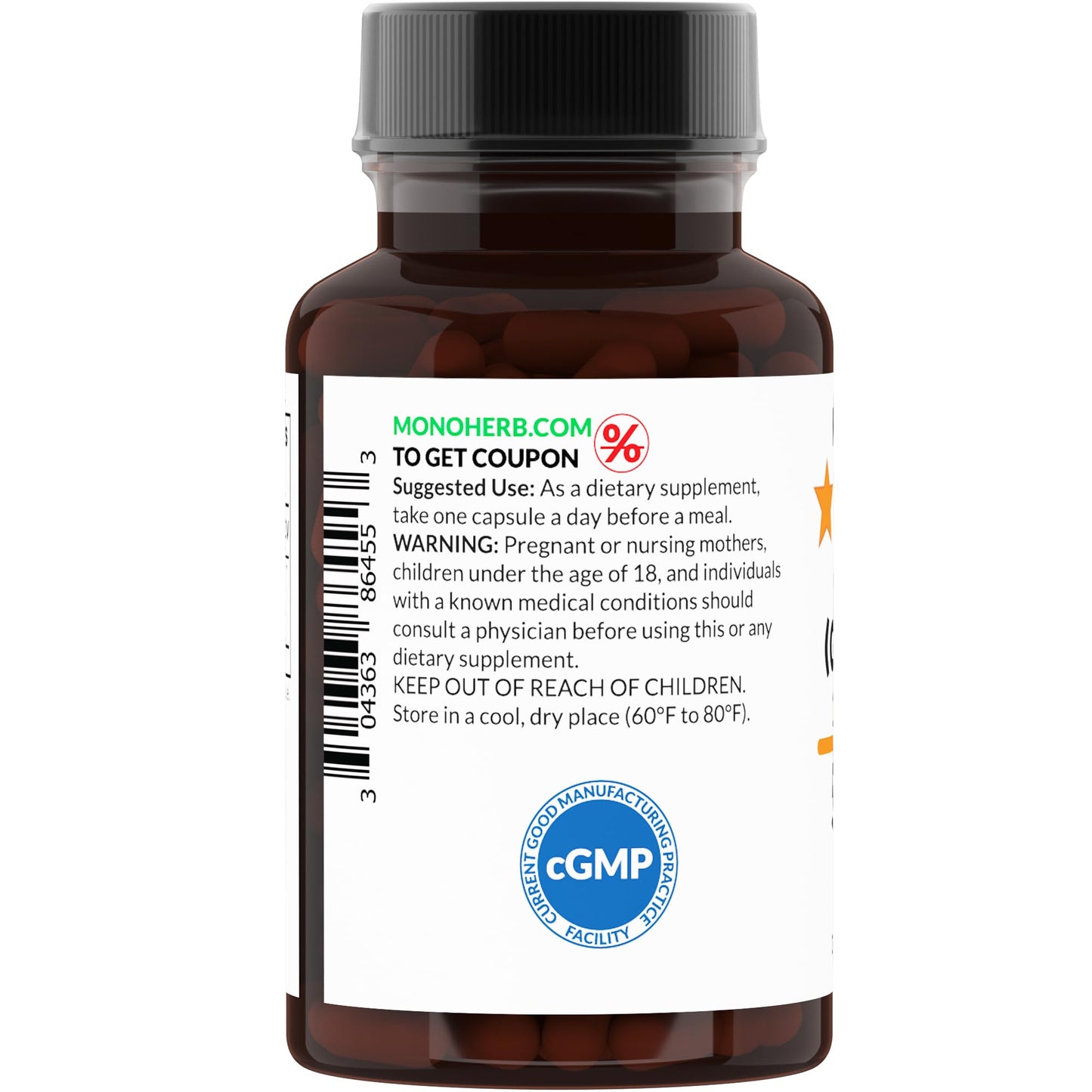 MONOHERB Gokhru - Gokshura 10:1 Extract 500 mg per Capsule, 60 Capsules