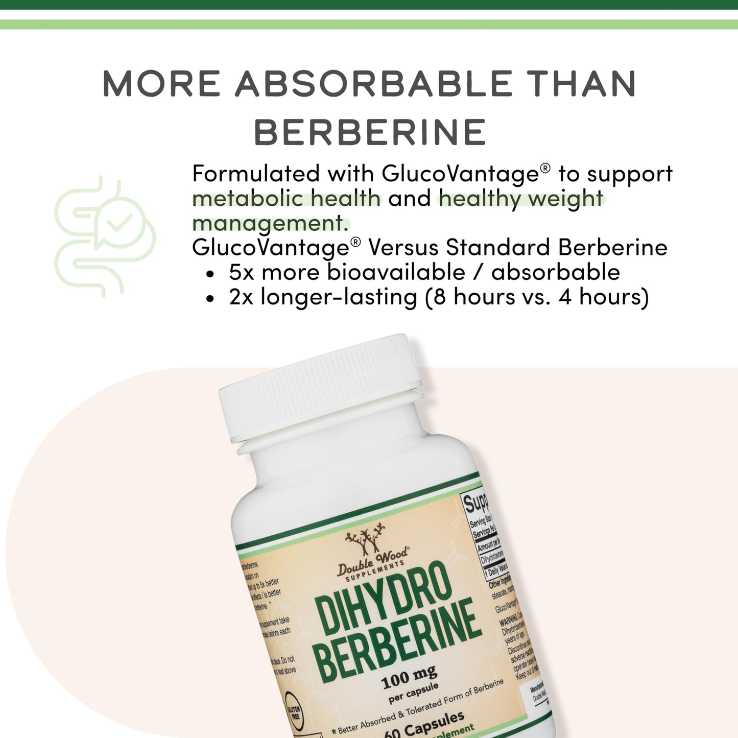 Double Wood Supplements Dihydroberberine Capsules, 60 Count
