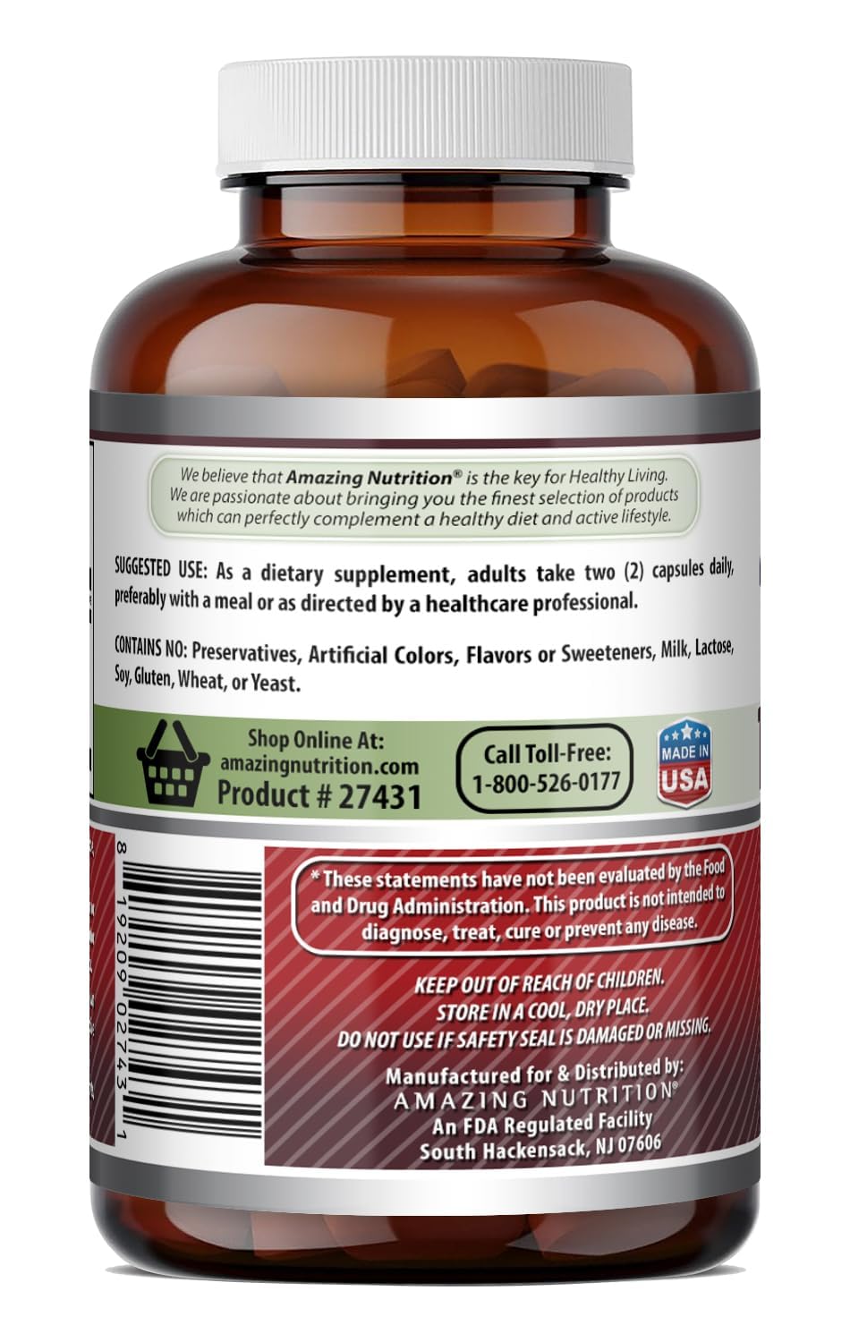 Amazing Nutrition Tart Cherry 700 mg Standardized 10:1 Extract 200 Capsules