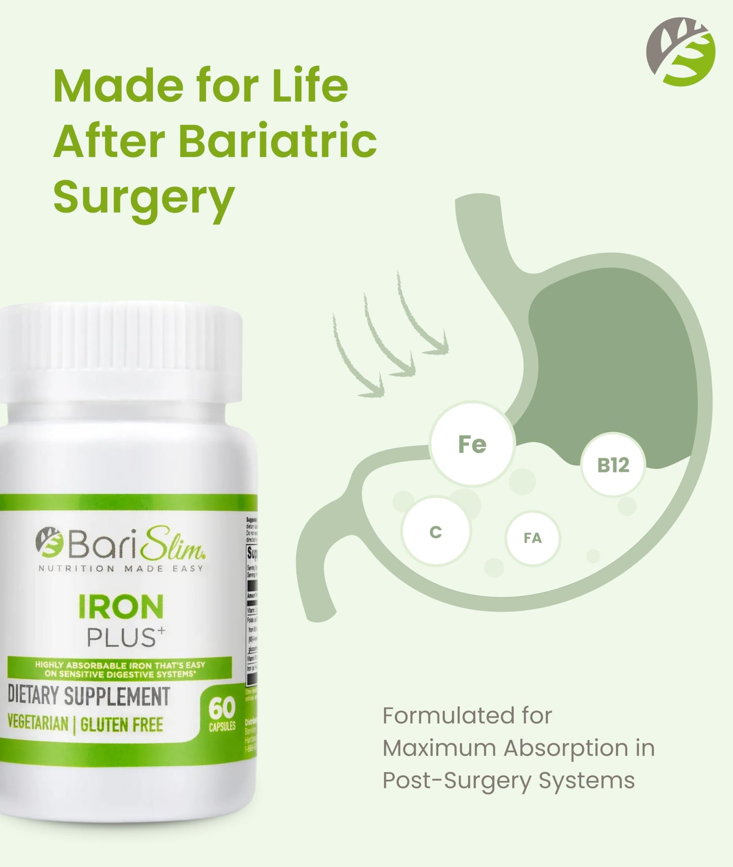 BariSlim Iron Plus Capsules, 60 Capsules