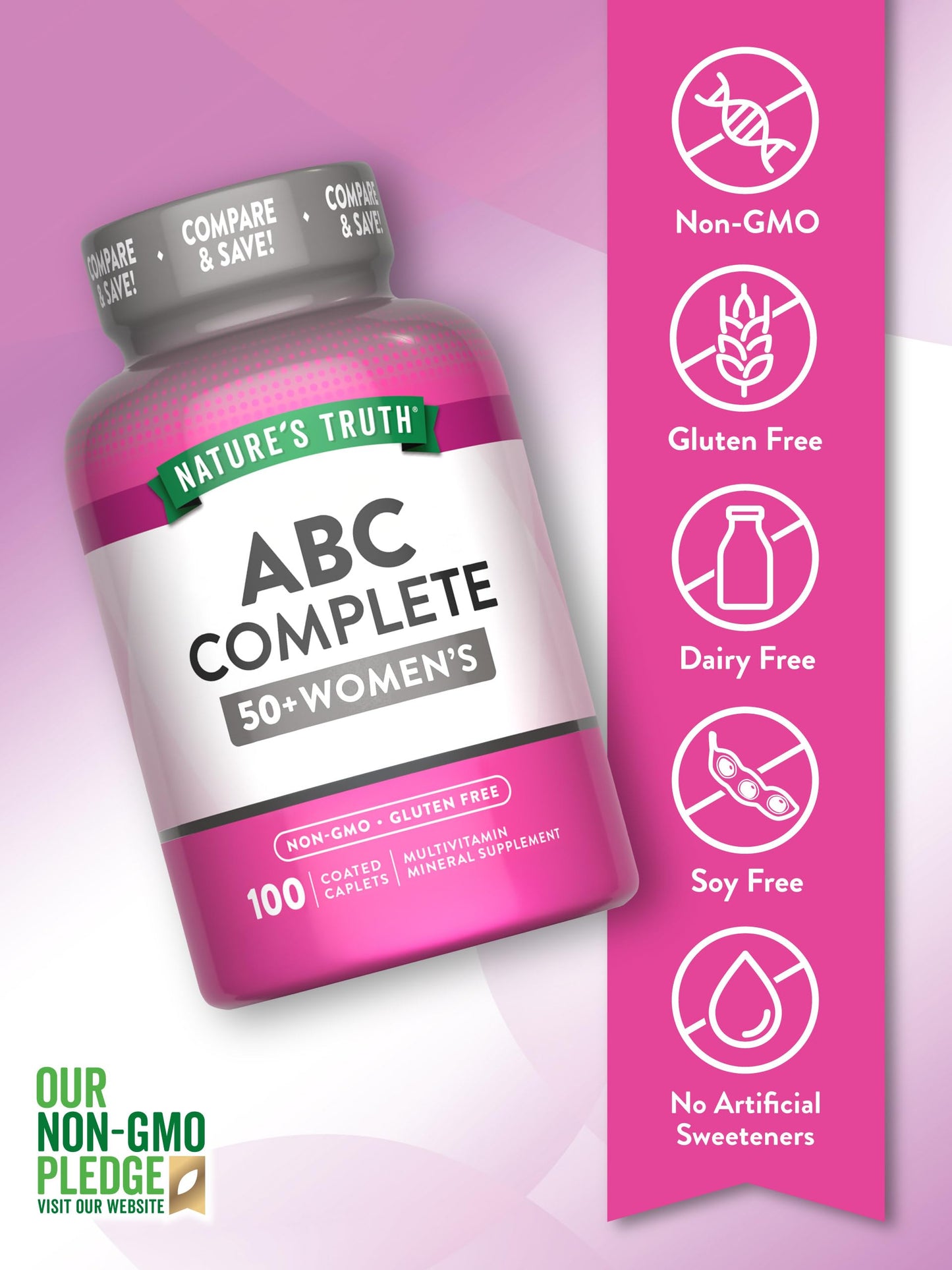 Nature's Truth Women's 50+ Multivitamin Caplets, 100 Count